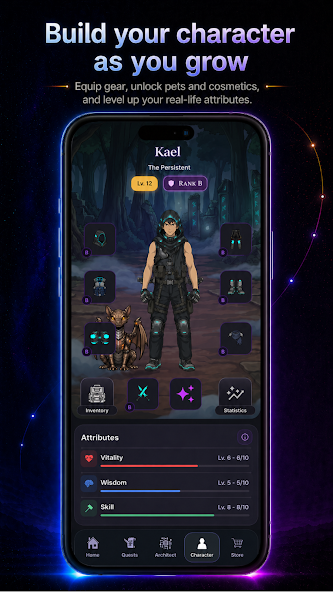 Personalización de personaje en Levelium