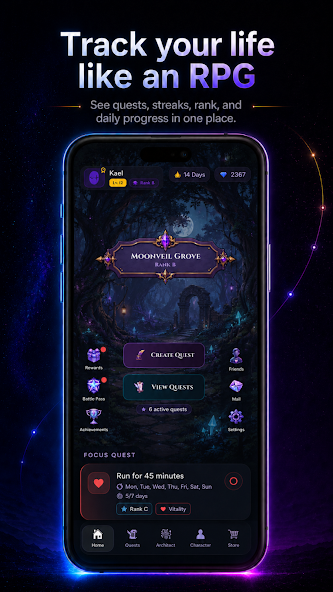 Panel de progreso personal en Levelium